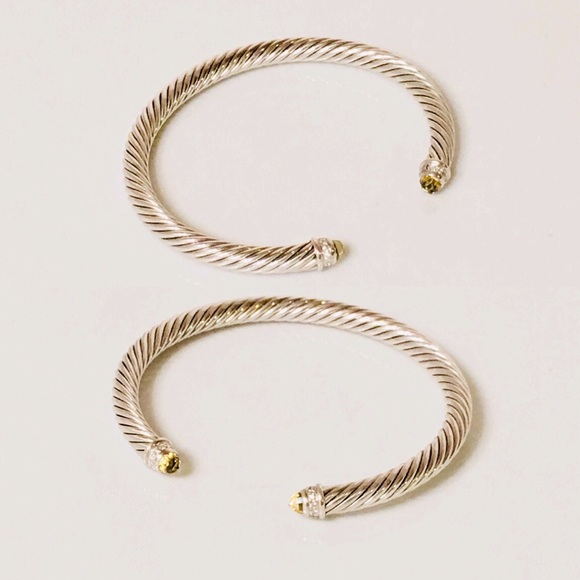 David Yurman Lemon Citrine & Diamond Cable Cuff - Picture 2 of 8